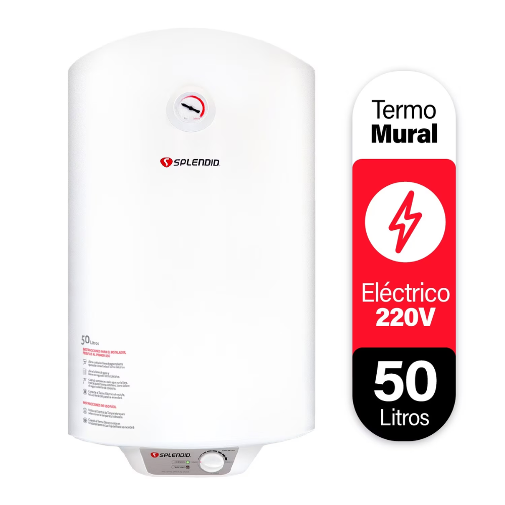 SPLENDID TERMO ELECTRICO 50 LITROS MURAL | Climaseguro.cl
